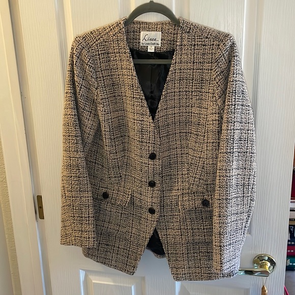 Linea by Louis Dell'Olio Jackets & Blazers - LINEA by LOUIS DELL'OLIO | Boucle V-Neck Blazer, size 8 - EUC